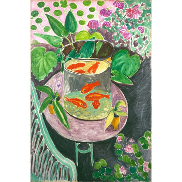 les poissons rouges peinture